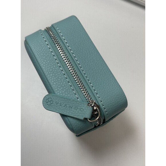 Vlando Mini Travel Portable Zip Jewlery Case In Mint Green New - Picture 9 of 9